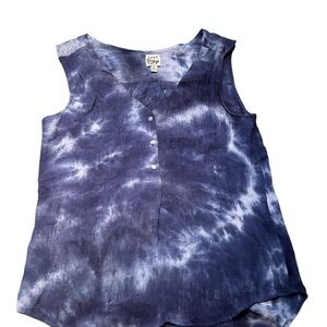 Como Vintage  Size XL Tank Blue and White Tie Dye  Blouse